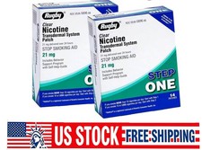 2 PACK-Rugby Clear Nicotine 21mg Transdermal System Patch Step picture