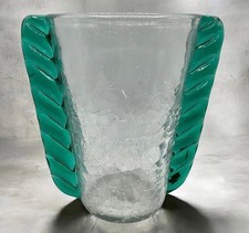 vintage Blenko #473 Crackle Glass Vase by Winslow Anderson picture
