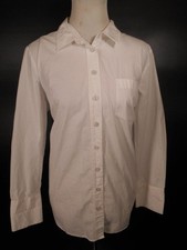 Beautiful Women's PL Petite Large Talbots White Long Sleeve Fitted Button Blouse picture