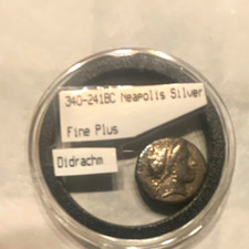 Neapolis Silver Didrachm Coin 340-241 BC Ancient Greek Cleaned picture