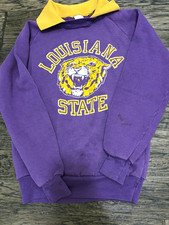 Vintage Louisiana State Tigers Purple/Yellow Crewneck Pullover Sweatshirt picture