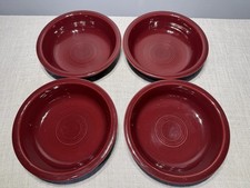 Fiesta Fiestaware NEW Set of 4 Bowls 7” Claret Cinnabar Burgundy Red - NOS HLC picture