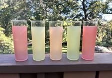 Vintage MCM Libbey vintage Frosted Highball Glasses, Set Of 5, 16 Oz picture