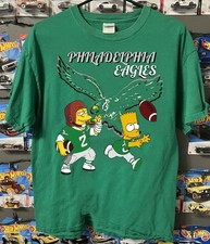 Remake Philadelphia Eagles NFL Football Bart Simpson Green T shirt HN3169 picture