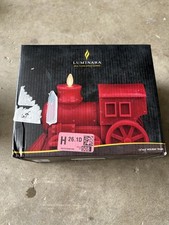 Luminara Holiday Train Candle Red Real Flame-Effect LED Wax 7.3