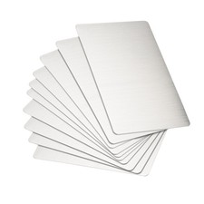 Blank Metal Card 80x50x0.4mm Stainless Steel Plate Silver Tone 15Pcs picture