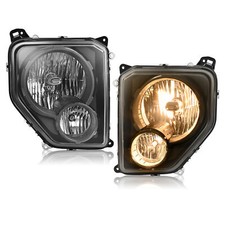 Left Right Side For 2008-2012 Jeep Liberty Black Headlights w/ Fog Lamp +Bulbs picture