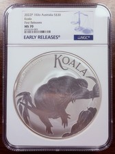 2022P 1Kilo Australia S$30 Koala First Releases MS70 ER NGC picture