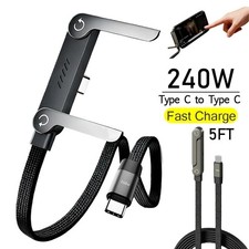 2-in-1 Invisible Holder Charger Cable–240W Fast Charging Cord with Phone Stand picture