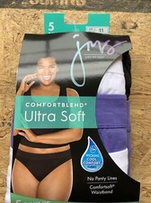 Just My Size Ultra Soft Bikini 5 Panties Womens Size 11 22/24 picture