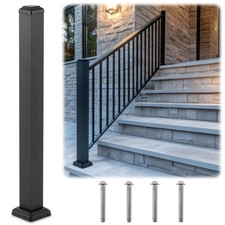 Aluminum Railing Deck Post Kit 3 x 3 x 39 Include 1 Pcs Porch Deck Railing Fe... picture