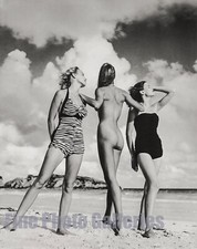 1946/76 Vintage PHILIPPE HALSMAN Bermuda Beach Fashion Nude Duotone Art On 16x20 picture