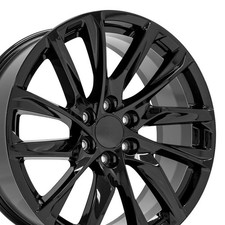 22x9 Black 4875 Wheels Set (4) Fits Cadillac Escalade GMC Yukon Sierra picture