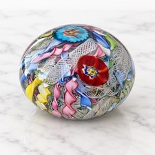 AVeM Murano Signed Large Sulfide Millefiori Latticino Vintage Italy picture