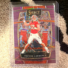 Panini 2022 Select Draft Picks Trevor Lawrence Purple Lazer Prizm Concourse #39 picture