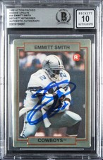 Cowboys Emmitt Smith Signed 1990 Action Packed #34 Rookie Card Auto 10 BAS Slab picture