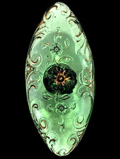 Large Antique Green Lacy Glass Button ~ Spindle-004 in Lacy Glass Book picture