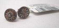 Vintage Macy's Sterling Silver and Diamond Stud Earrings NEW with Tags .1ct TW picture