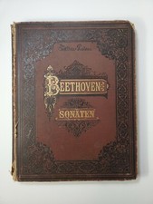 c.1884  Beethoven Sonaten - Edition Peters - Antique piano sheet music book picture