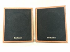 2 VTG TECHNICS Model SB-S17 Simulated Wood Cabinet Shelf Speakers MINT picture