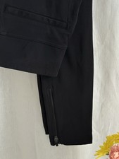 NWOT Athleta Black Ponte Legging Pants Medium Pull On Ankle Zip Skinny picture