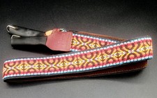 Vtg 60s 70s Bobby Lee Guitar Strap Woven Hippie Jacquard Sottile No-Mishap USA picture