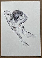 Original Figure Study Ink & Watercolor on Paper After Herbert J. Draper  picture