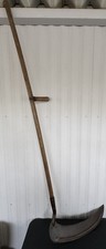 Vintage WOODEN HANDLE HAY SCYTHE Grain Sickle 58