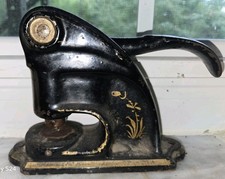 Antique Cast Iron Seal Stamp Notary EMBOSSER EXACTLY AS SHOWN NO DISC/SEAL AS IS picture