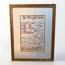 Illuminated Manuscript Leaf Spain Circa 1450 “Virgini Mariae” Virgin Mary 1/1 picture