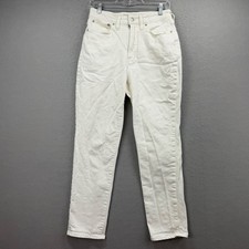 Madewell High Rise Straight Jeans Women 29 White Denim Curvy Perfect Vintage picture