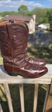 VINTAGE LUCCHESE HANDMADE FRENCH TOE 10D  FRENCH TOE MENS COWBOY BOOTS picture