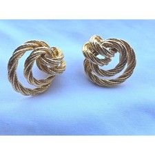 Gold Tone Rope twist earrings, AVON picture