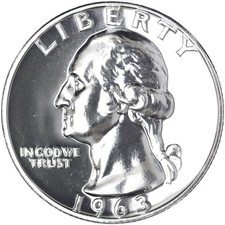 1963 (P) Washington Quarter Gem Proof 90% Silver picture