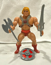 Vintage 1981 He-Man MOTU Mattel Taiwan with Sword Axe Shield Harness. Soft head  picture