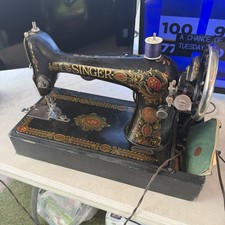 Antique 1910 Singer Portable Sewing Machine Model 27 Rare Red Eye Redeye Decals picture