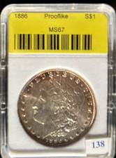 Morgan Silver Dollar 1886 (P) $1 Prooflike MS67 Silver KM#110 0.9 Fine picture