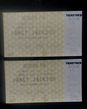 ​2x Vintage JANET JACKSON Ticket Stubs 1998 Velvet Rope Tour Melbourne Pair picture