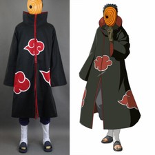Naruto Akatsuki Tobi Uchiha Obito Robe Cloak Coat + Resin Mask Cosplay Costume picture