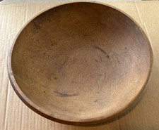 Antique Early Primitive FARMHOUSE Hand Turned Wooden Dough Bowl Treen 14
