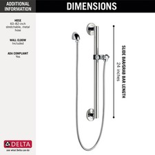 Shower Slide Bar ADA-Compliant - Delta 51600 Chrome New In Box picture