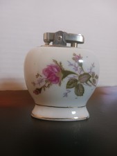 Vintage 20th Century Table Lighter Old Money Estate Classic Floral picture