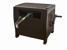 Suncast 175ft Slide Trak Hose Reel Hideaway Garden Resin Mocha picture