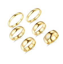 14k Solid Yellow White Gold 2mm 3mm 5mm 6mm 7mm 8mm Fit Engagement Wedding Band picture