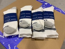 Bombas Calf Socks Large Off-White Stripe 4-Pack | Virgin Atlantic | NWT picture