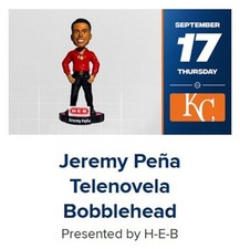 Jeremy Pena Houston Astros SGA Telenovela Bobblehead 9/17/2026 IN HAND New MINT picture