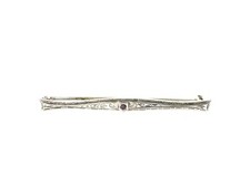 Victorian Antique Art Nouveau ALL Co Sterling Silver Engraved Bar Brooch 2.25