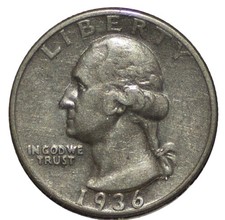 1936 -S Washington Quarter XF - 90% Silver picture