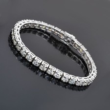16.00 Ct, 5mm Diamond Tennis Bracelet-Great Sparkle & Luster 925 Silver picture