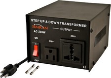 Simran 200W Step-Up & Down Voltage Converter - Black (AC-200W) picture